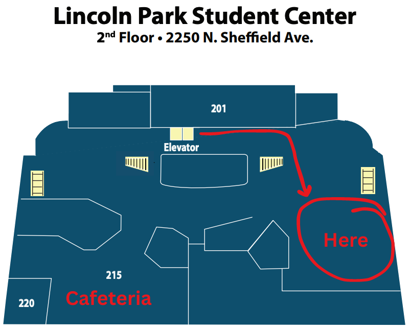 2nd Floor map with the location of common area highlighted